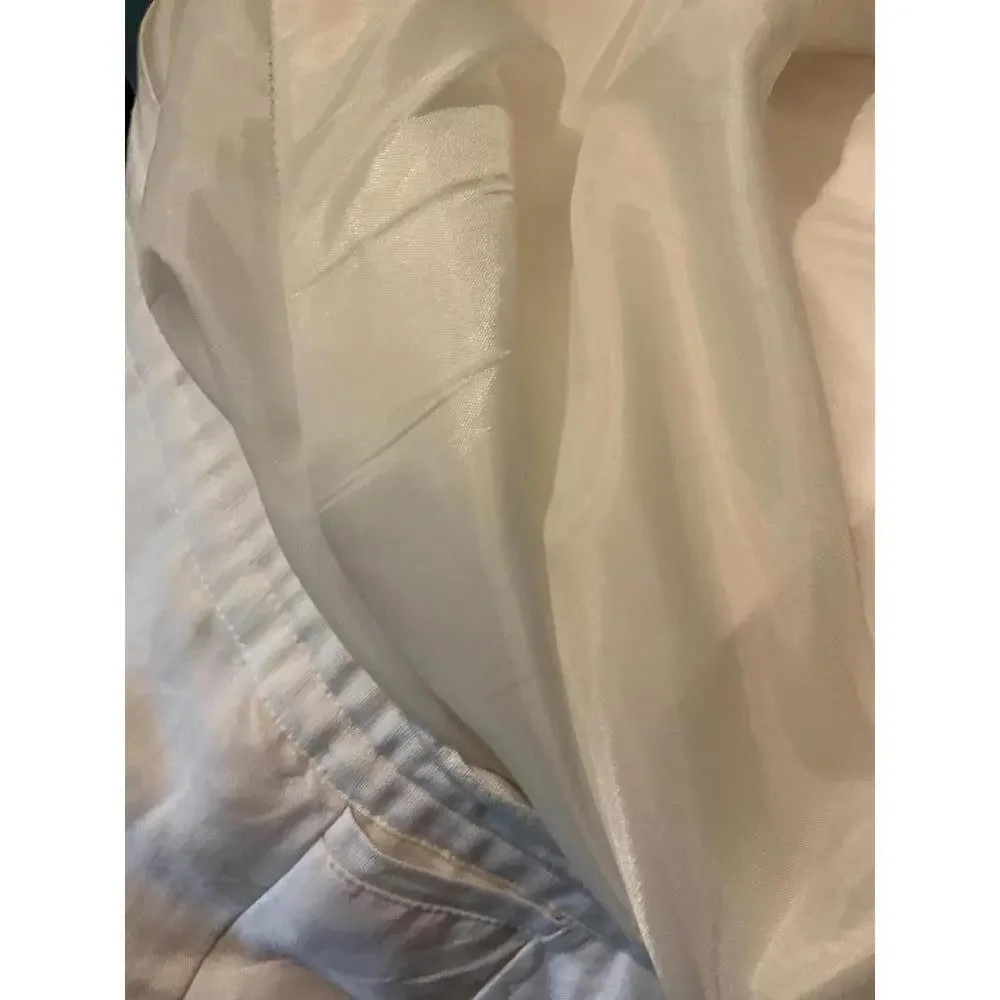 Linea Uomo Men's White Linen Blend  Lined Loose and Flowy Pants 40 x L30
